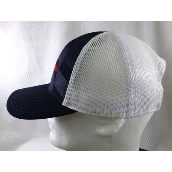 Bob Evans Farms Trucker Hat Snapback Navy & White Mesh American Flag Print - Picture 5 of 7